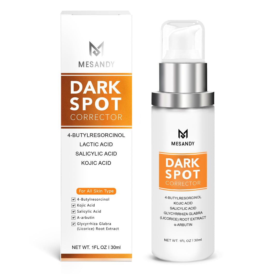 MESANDY Dark Spot Corrector, Dark Spot Remover For Face Serum Formulated with Advanced Ingredient 4-Butylresorcinol, Kojic Acid, Lactic Acid, Salicylic Acid and Licorice Root Extract